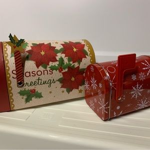 New (2) Mailbox shaped Holiday containers